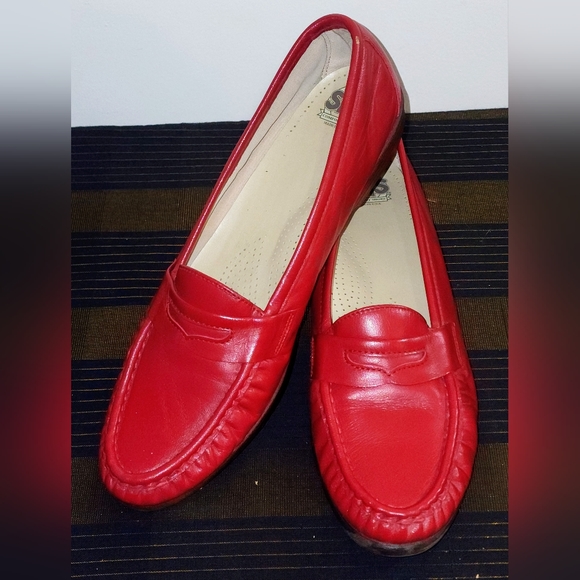 SAS TRIPAD Comfort Genuine SAS Comfort Shoe Made in the USA size 10 Red Loafers - Picture 7 of 14